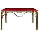 Side Table with Red Lacquered Goatskin Top by Aldo Tura