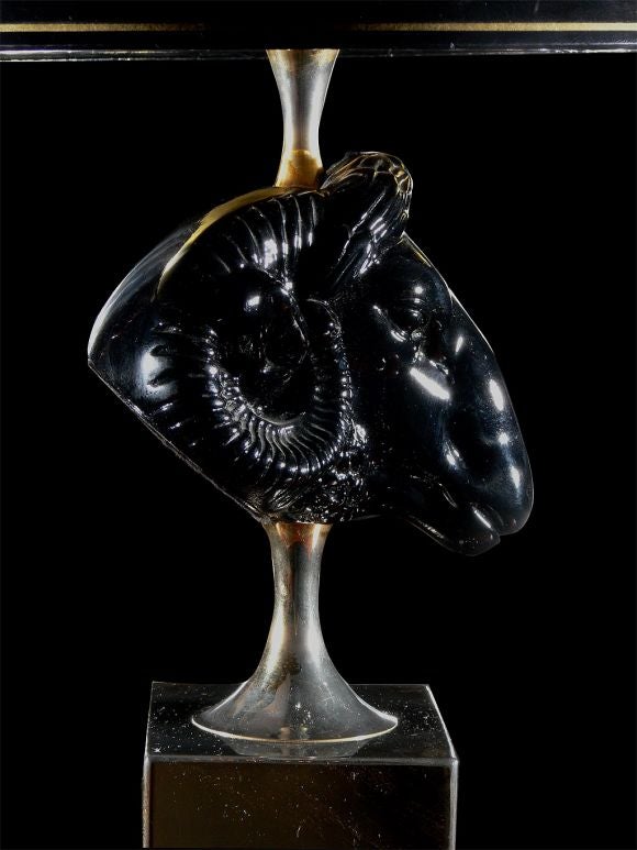 Rams Head Lamp by Maison Jansen