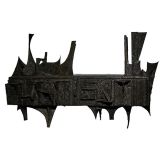 Massive Brutal Wall Hanging Console by Paul Evans