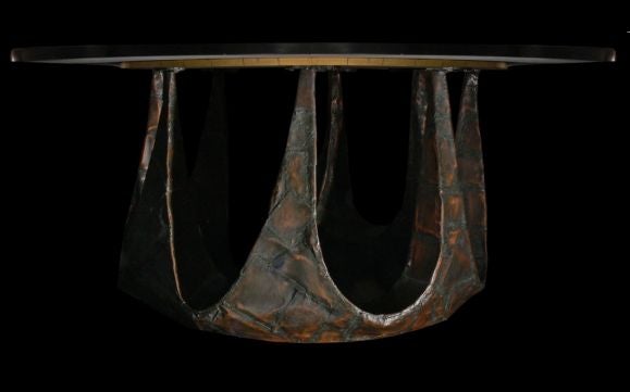 Patinated Dining Table by Paul Evans