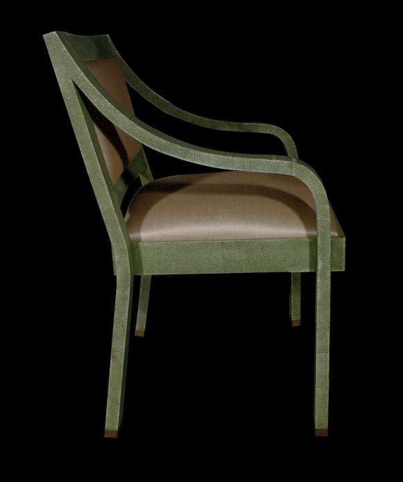 American Shagreen Regency Chair by Karl Springer