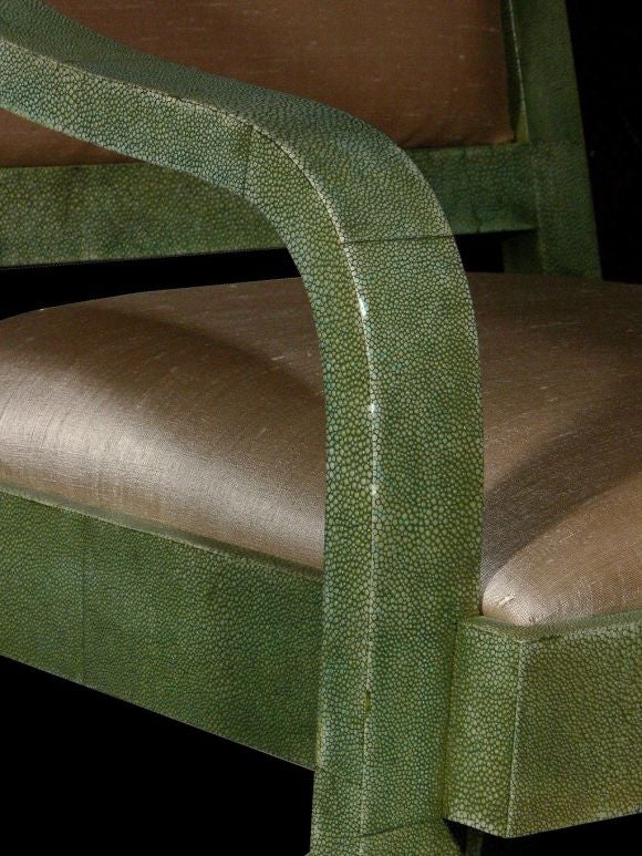 Veneer Shagreen Regency Chair by Karl Springer