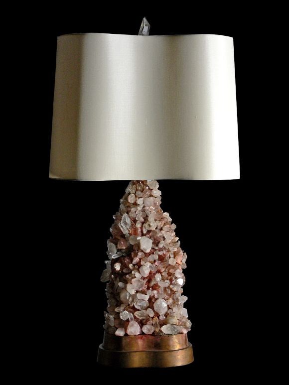 Stone Pair of Gemstone Lamps by Carol Stupell