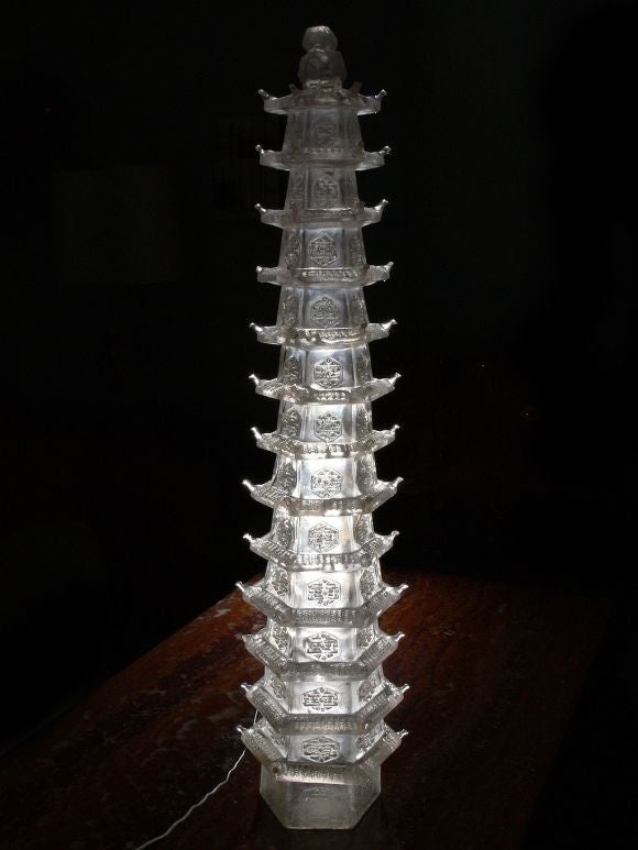 American Pair of Crystalline Resin Pagodas by Tony Duquette