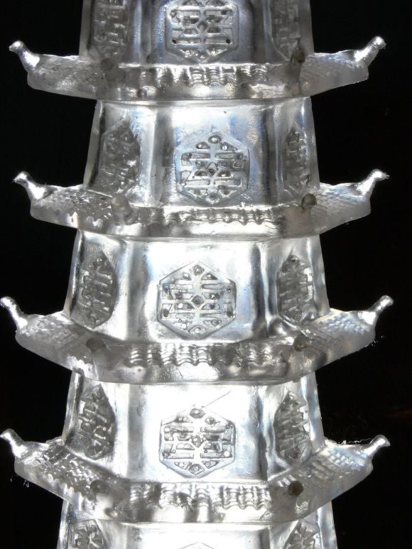 Mid-20th Century Pair of Crystalline Resin Pagodas by Tony Duquette