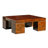 Brown Lacquered Mulberry Paper Low Table by Karl Springer