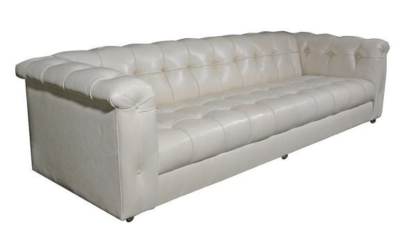 Tufted Leather Sofa by Edward Wormley for Dunbar