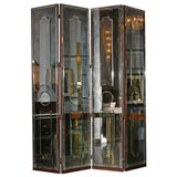 Four Panel French Smoked Mirrored Screen