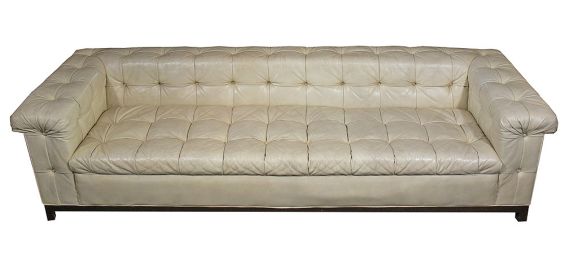 Tufted Leather Sofa by Edward Wormley for Dunbar