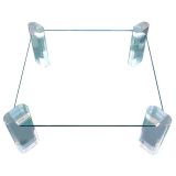Lucite and Glass Coffee Table signed Karl Springer