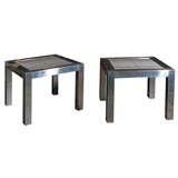 Pair of Chrome Tables signed Pierre Cardin