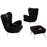 Pair of Senior Chairs and an Ottoman by Marco Zanuso for Arflex