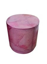 Lavender/Pink Parchement Drum Table attributed to Karl Springer