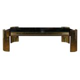 Bronze and Glass Coffee Table by Karl Springer