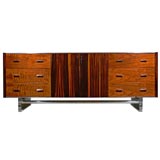 Rosewood and Lucite Console