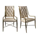 Set of Eight Italian Brass Chairs