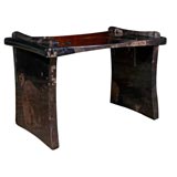 Brown Lacquered Goatskin Bench by Karl Springer
