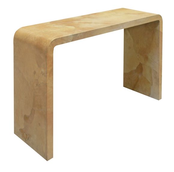 Lacquered Goatskin Console Table signed Karl Springer