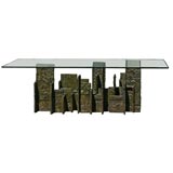 Sculpted Bronze Dining Table by Paul Evans