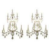 Massive Pair of Baroque Moderne Style Sconces