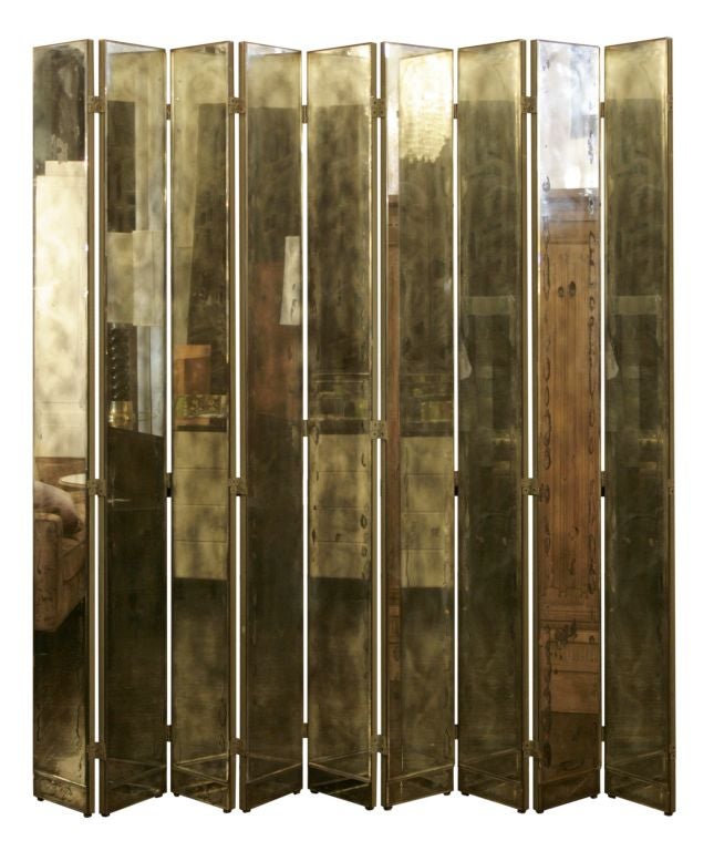 Smoked Mirrored Folding Screen