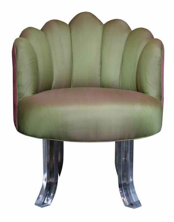 Rare Pair of Watermelon Club Chairs signed Charles Hollis Jones