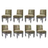 Set of Eight Cityscape Dining Chairs by Paul Evans