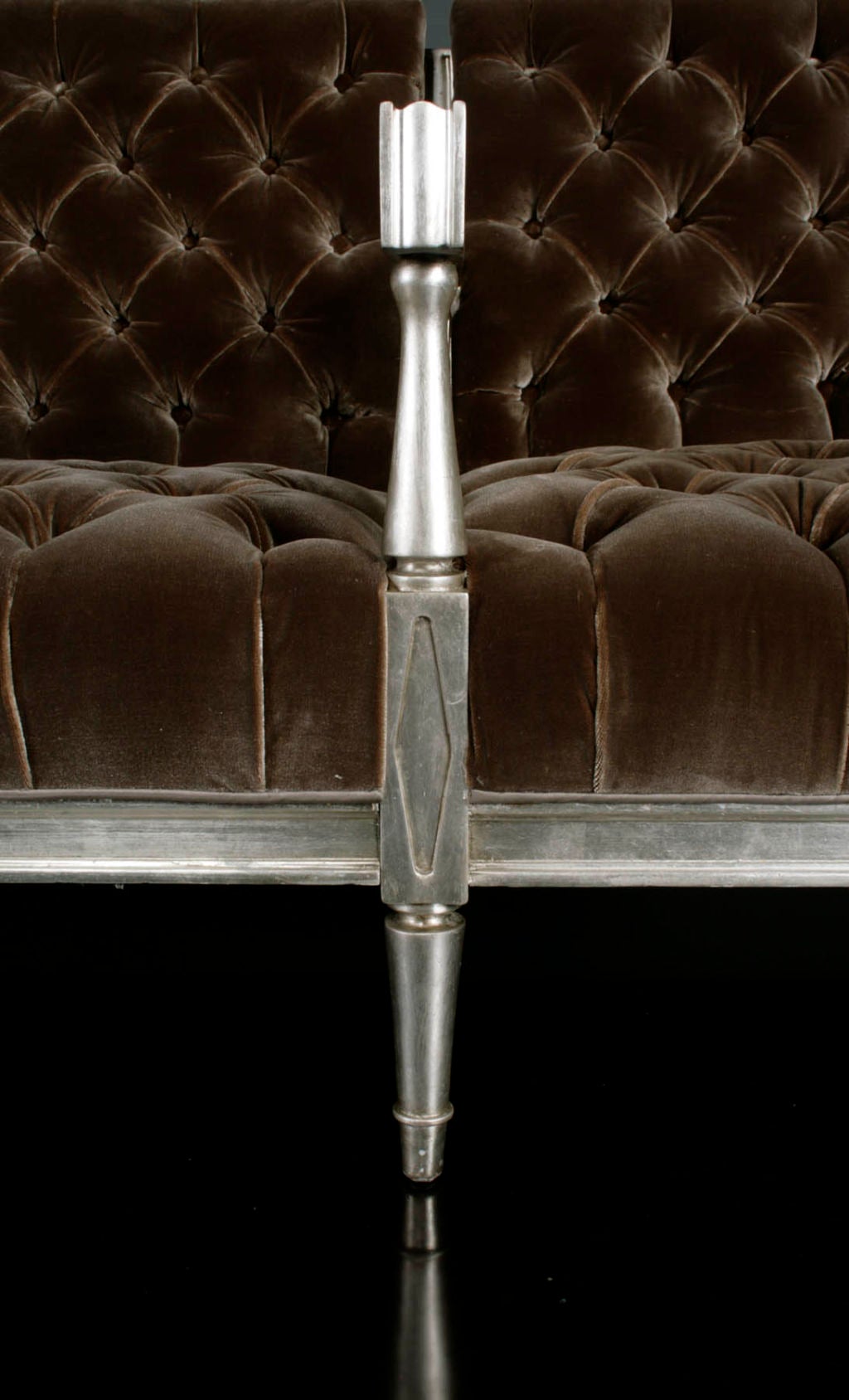 Mid-20th Century Silver Leafed Long Sofa by James Mont