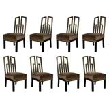 Set of 8 High-Back Dining Chairs by James Mont