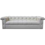 Small Tufted Leather Sofa by Edward Wormley for Dunbar