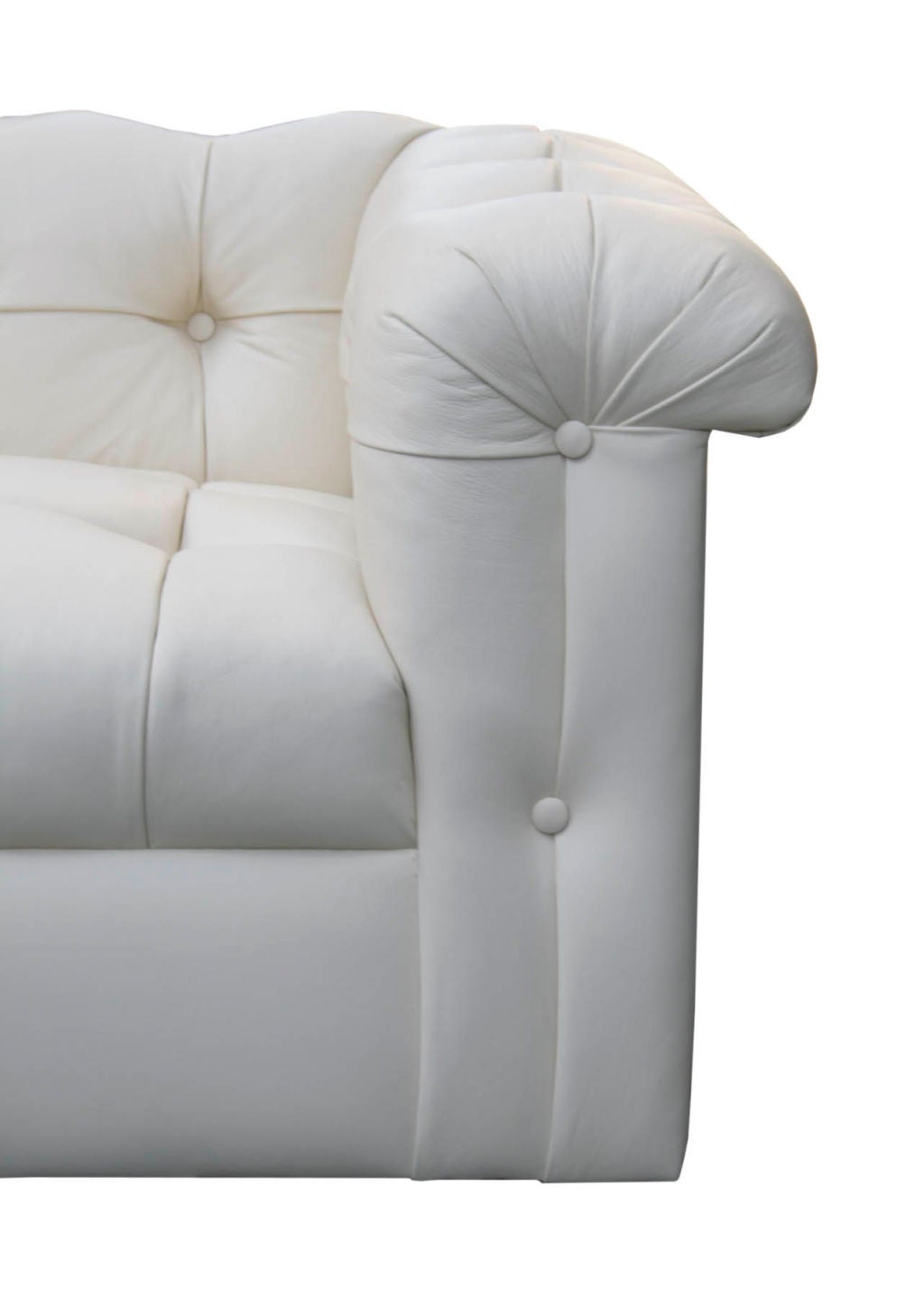 Edward Wormley for Dunbar, Large Tufted Leather Sofa, USA, circa 1950