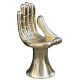 Gilt Hand Chair Sculpture by Pedro Friedeberg