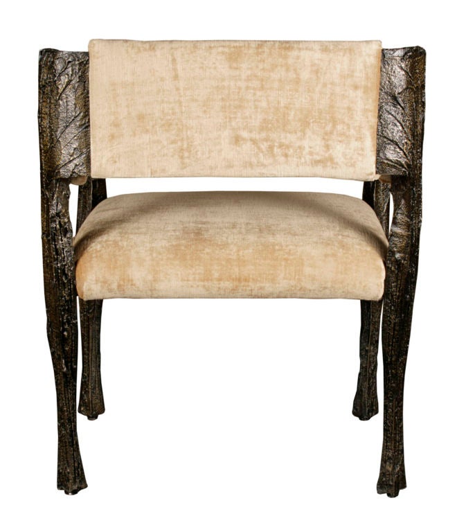 Sculpted Bronze Dining Table and Chairs by Paul Evans 2