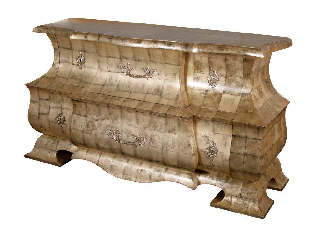 Silver Leaf Bombe Chest by Samuel Marx