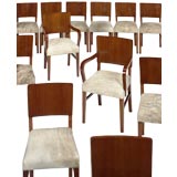 A Set of Twelve Art Deco Rosewood and Oak Dining Chairs
