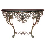 A Louis XV Style Wrought Iron Console
