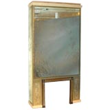 A mirrored bronze mounted fireplace