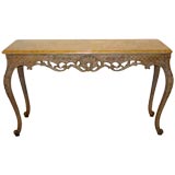 Vintage Regence Style Stained Oak Side Table