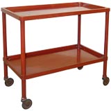 Art Deco Red Lacquer Serving Cart