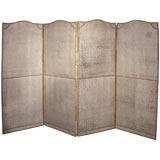 A Louis XV Style Four Panelled Leather Screen