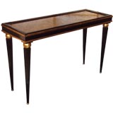 An art Deco Parcel-Gilt Black Lacquer Sofa Table