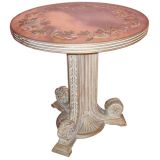 A French 40's Pickled Beechwood Center Table