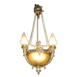 French Empire Etched Glass Chandelier