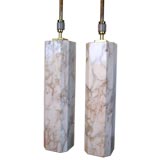 A Pair Marble Table Lamps by Hansen