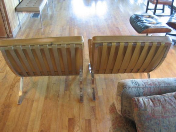 A pair of Knoll Barcelona Chairs 1