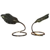 Tommaso Barbi Leaf Form Bedside Lamps ca' 1970's