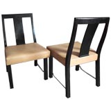 E.Wormley for Dunbar dining chairs with brass stretchers 3