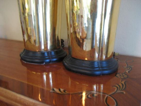 A Pair of Decorative Oriental Style Ceramic Lamps
