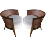 Retro A Pair of Harvey Probber Barrel Chairs