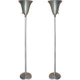 A Pair of Spun Aluminum Torcheres by Russel Wright 12